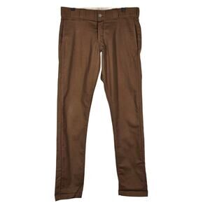 DICKIES Men's Brown Khaki Work Pant, 32x32 - Durable and Comfortable